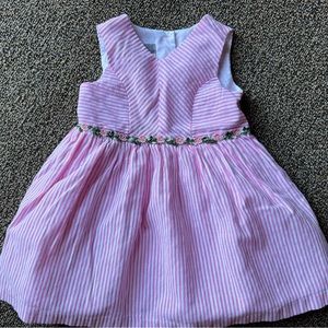 Pastourelle Pipa and Julie Pink striped w/flowers, petticoat